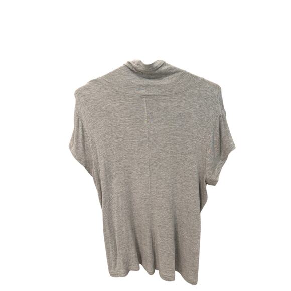 Cabi Gray Heathered Mock Neck Cap Sleeve Top Stretch Knit Size M EUC - Picture 3 of 5